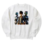 ETOWA_TOWAの未来都市のロボットたち Heavyweight Crew Neck Sweatshirt