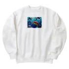 ねむねこのお店のかめ　シャチ　イルカ Heavyweight Crew Neck Sweatshirt