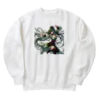 ryo-ishの碧の髪の少女 Heavyweight Crew Neck Sweatshirt