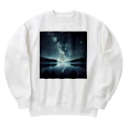 DQ9 TENSIの静かな湖に輝く星々が織りなす幻想的な光景 Heavyweight Crew Neck Sweatshirt