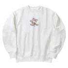 RURIBOSHI_ROCKの連なるアフリカツメガエル(アルビノ) Heavyweight Crew Neck Sweatshirt