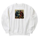 thedarkesthourの相撲をする人型ロボットたち Heavyweight Crew Neck Sweatshirt