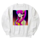 きゅぴきゅぴガールのきゅぴきゅぴ★ピンク髪美人お姉さん Heavyweight Crew Neck Sweatshirt