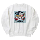 FOOD･Tのラーメンは心のプロテイン Heavyweight Crew Neck Sweatshirt