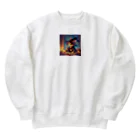 nico251の魔法の杖を持った猫 Heavyweight Crew Neck Sweatshirt