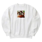 YFCの土鍋に可愛い親子猫が3匹④ Heavyweight Crew Neck Sweatshirt