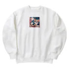 rinngの目が可愛い猫グッズ Heavyweight Crew Neck Sweatshirt