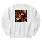 オンラインショップイエローリーフの綺麗な白と黄色い花 Heavyweight Crew Neck Sweatshirt