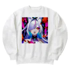 momonekokoの獣耳を持つ美しい女性 Heavyweight Crew Neck Sweatshirt