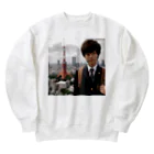 可愛い男の子イラスト販売所　By,keicyanの男の子　中学1年生　タワーバッグに Heavyweight Crew Neck Sweatshirt