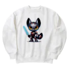 ゆうちゃんNFTいいねの耳長フェネックちゃんヒーローバージョン Heavyweight Crew Neck Sweatshirt