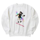 Lily bird（リリーバード）のフルカラー ジャズダンサー 光と英字ロゴ Heavyweight Crew Neck Sweatshirt