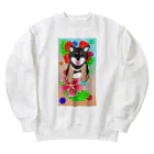 Lily bird（リリーバード）の花と黒柴ちゃんⅡ Heavyweight Crew Neck Sweatshirt