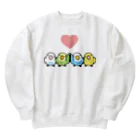 まめるりはことりのハイタッチなかよしセキセイインコ【まめるりはことり】 Heavyweight Crew Neck Sweatshirt