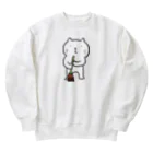 ウチウジンマンダラのねこ管理人掃除中 Heavyweight Crew Neck Sweatshirt