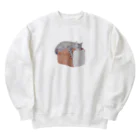 はるさめ商店のサバトラと高級食パン Heavyweight Crew Neck Sweatshirt