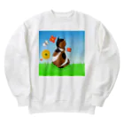 Lily bird（リリーバード）の野原の三毛猫さん Heavyweight Crew Neck Sweatshirt