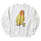 まめるりはことりの得意げ可愛い　コザクラインコちゃん【まめるりはことり】 Heavyweight Crew Neck Sweatshirt