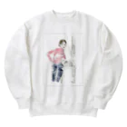 Yuriko OyamaのPink Knit woman Heavyweight Crew Neck Sweatshirt