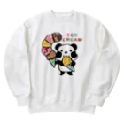 イラスト MONYAAT のCT54ズレぱんだちゃん　アイスを食べよう_bs Heavyweight Crew Neck Sweatshirt