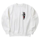 小鳥と映画館のキツツキ はりついた Heavyweight Crew Neck Sweatshirt