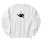 完熟トマト新聞のタスマニアデビルは死んだものを食べる Heavyweight Crew Neck Sweatshirt