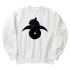 『NG （Niche・Gate）』ニッチゲート-- IN SUZURIの動物家紋。H.T.（結び雁がネコ）黒 Heavyweight Crew Neck Sweatshirt