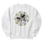 梅咲イラストワークの和猫じゃらし Heavyweight Crew Neck Sweatshirt