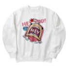 イラスト MONYAAT のHEY YOU!*釣れたかもA* Heavyweight Crew Neck Sweatshirt