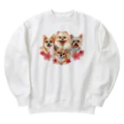 SANKAKU DESIGN STOREのお花の似合う小さい犬たち。 Heavyweight Crew Neck Sweatshirt