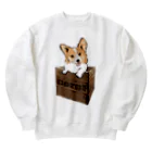 犬グッズの店しえるぶるーの箱入りコーギー Heavyweight Crew Neck Sweatshirt