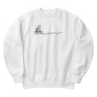 けちゃっぷごはんのお店の自転車ねこ（スイスイバージョン） Heavyweight Crew Neck Sweatshirt