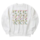 まめるりはことりのたっぷりシロハラインコちゃん【まめるりはことり】 Heavyweight Crew Neck Sweatshirt