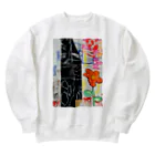 ヒラモトユミエのdrawing「おはな」 Heavyweight Crew Neck Sweatshirt