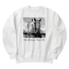 SHOP HAPPY HORSES（馬グッズ）のスピプー（モノクロ） Heavyweight Crew Neck Sweatshirt