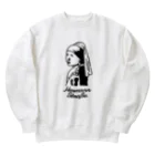 HermannStrasseのイラスト絵画：フェルメールとフトアゴヒゲトカゲ Heavyweight Crew Neck Sweatshirt