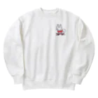 イラスト MONYAAT のワンポイント 赤ぱんポメラのスケボー Heavyweight Crew Neck Sweatshirt