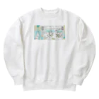 温泉グッズ@ブーさんとキリンの生活の猫の温泉（カラー） Heavyweight Crew Neck Sweatshirt