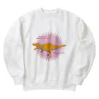 fumimicreativeの80年代風レトロポップな恐竜　ティラノサウルス Heavyweight Crew Neck Sweatshirt