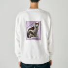 nekousagi*∩..∩のトラミ兄ちゃん自画像？ピンク【nekousagi*∩..∩ロゴ入り】 Heavyweight Crew Neck Sweatshirt