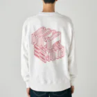 ドコデモモタード*DOCOMOTAのBack:3D DOCOMOTA  F:DCMT Logo レッド Heavyweight Crew Neck Sweatshirt