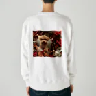 トイプーのビアのトイプーのビア　お花に囲まれて Heavyweight Crew Neck Sweatshirt