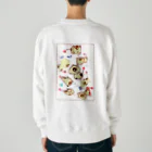 星屑の街の刺繍のマスコット「もち」 Heavyweight Crew Neck Sweatshirt