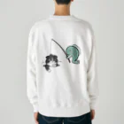 わらじ屋のネコを釣るサカナ Heavyweight Crew Neck Sweatshirt