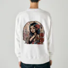 streetsnapの可愛いタトゥーだらけの女性、両面プリントスウェット、期間限定 Heavyweight Crew Neck Sweatshirt