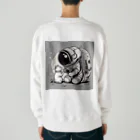 RENUの宇宙飛行士と猫 Heavyweight Crew Neck Sweatshirt