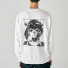 ザビエラー長谷川の黒髪ジト目の少女の漫画コマ Heavyweight Crew Neck Sweatshirt