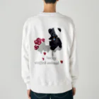 Jasmine工房のlucky stuffed animal くま&赤薔薇 Heavyweight Crew Neck Sweatshirt