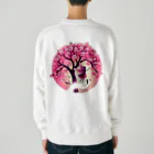 風光と妖精の桜と光の妖精 Heavyweight Crew Neck Sweatshirt