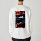 AQUAMETAVERSEの宇宙で遊んでる白猫 アメジスト 2846 Heavyweight Crew Neck Sweatshirt